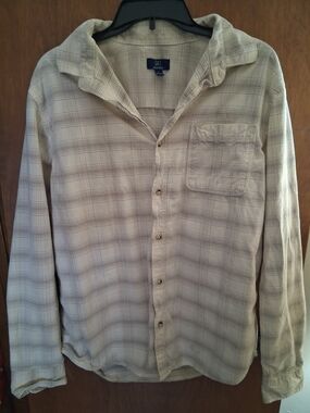 George Men's Corduroy Plaid Button-Up Shirt